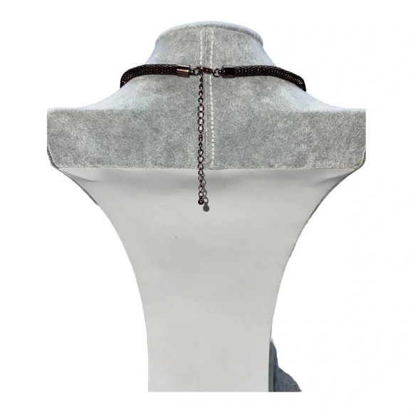 VINTAGE BRONZE/COOPER TONE CHAIN KNOT BOLO TIE 32”‎ NECKLACE WITH KNOT IN PLACE - Picture 6 of 7